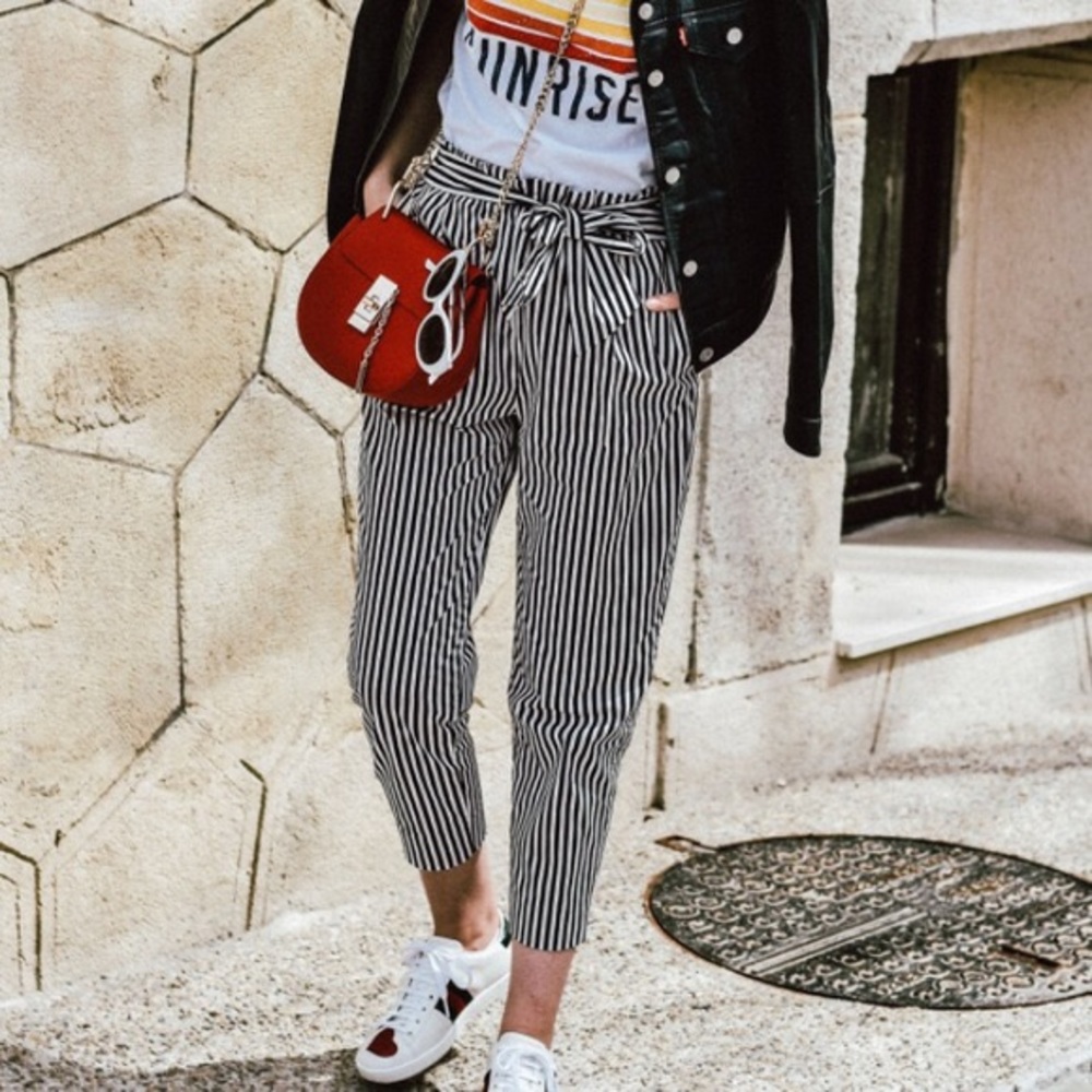 Zara Striped Pants with Bow